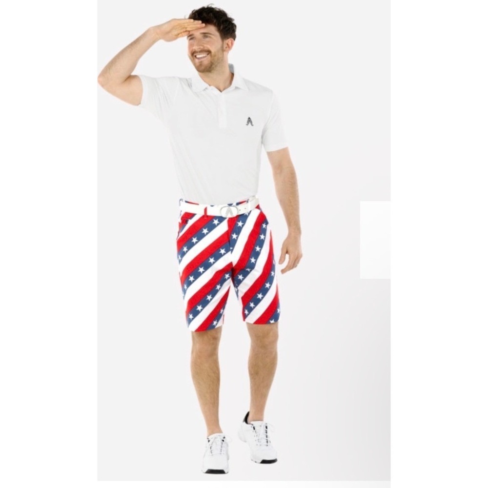 Royal & Awesome Pars and Stripes‎ Shorts Size 34 Golf